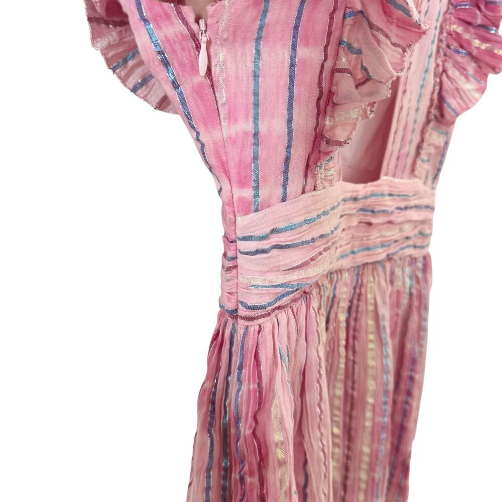 Saylor Stephania Tiered Maxi Dress in "Fuchsia" Pink Metallic Size XS - Picture 6 of 8